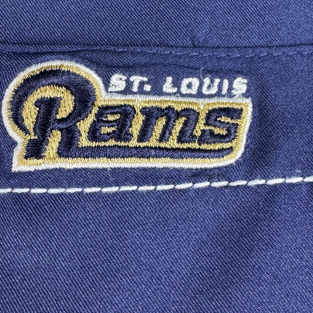 Vintage St. Louis Rams Reebok NFL Onfield Button Up Shirt 2XL Extra Large Mens - Picture 3 of 13